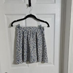 SHEIN Blue and White Floral Mini Skirt